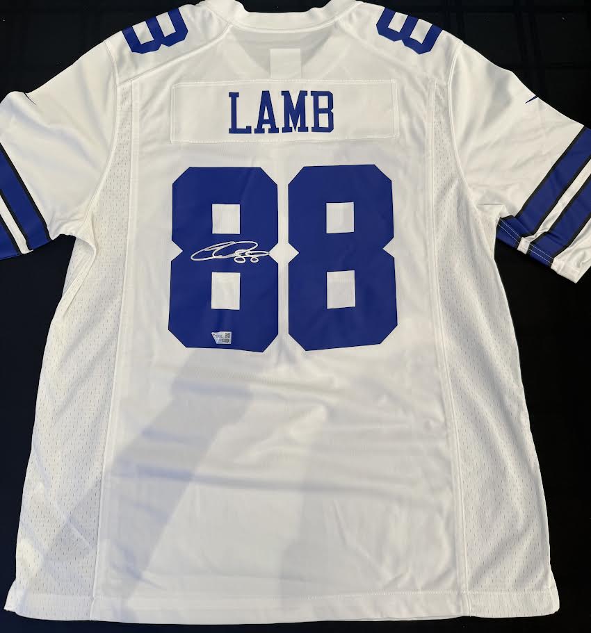 CeeDee Lamb Autographed Hand Signed Custom Nike Dallas Cowboys Jersey - Fanatics COA