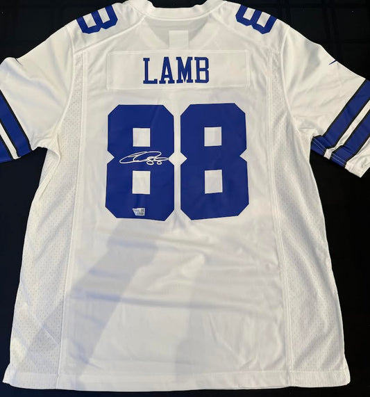 CeeDee Lamb Autographed Hand Signed Custom Nike Dallas Cowboys Jersey - Fanatics COA