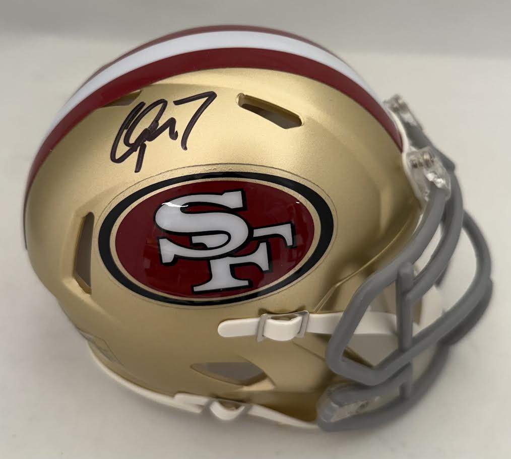 Christian McCaffrey Autographed Hand Signed San Francisco 49ers Mini Helmet - JSA COA