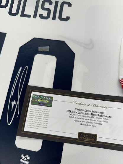 Christian Pulisic Autographed Hand Signed Custom Framed United States Men's National Team Jersey - Panini COA