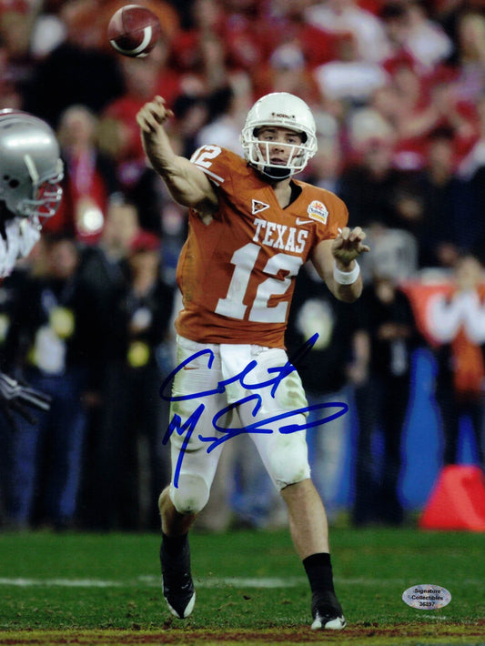 Colt McCoy Autographed Hand Signed 8x10 Texas Longhorns Photo