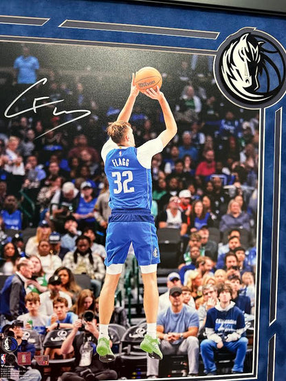 Cooper Flagg Autographed Hand Signed Custom Framed 16x20 Dallas Mavericks Photo - Fanatics COA