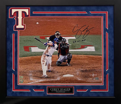 Corey Seager Autographed Hand Signed Custom Framed 16x20 Texas Rangers Photo W/ Inscription - Fanatics COA