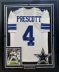 Dak Prescott Autographed Hand Signed Custom Framed Dallas Cowboys Jersey - Beckett COA