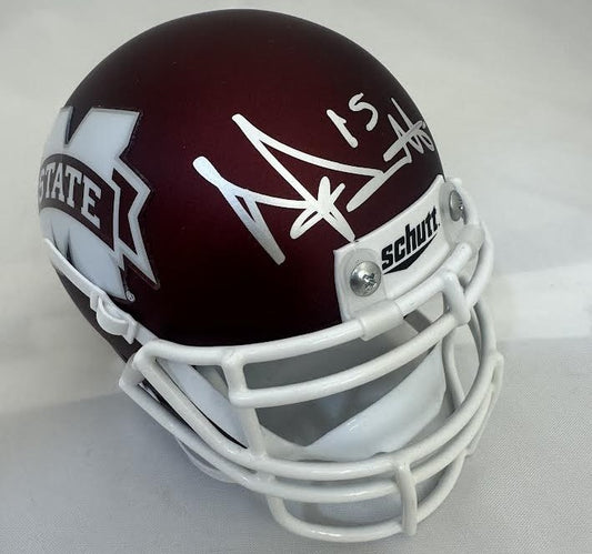 Dak Prescott Autographed Hand Signed Mississippi State Mini Helmet - Beckett COA