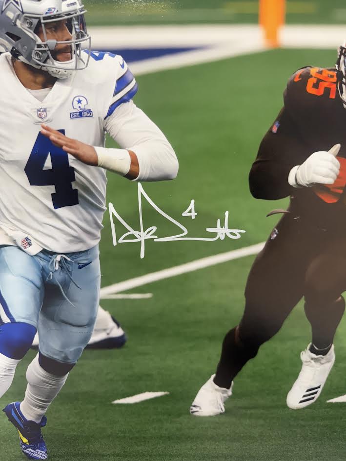 Dak Prescott Autographed Hand Signed Custom Framed 16x20 Dallas Cowboys Photo - Beckett COA