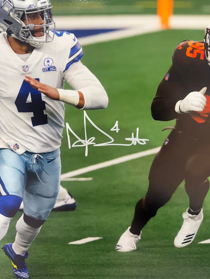Dak Prescott Autographed Hand Signed Custom Framed 16x20 Dallas Cowboys Photo - Beckett COA
