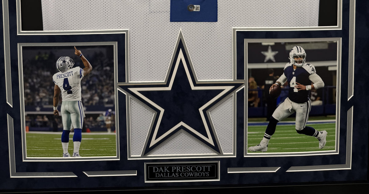 Dak Prescott Autographed Hand Signed Custom Framed Dallas Cowboys Jersey - Beckett COA