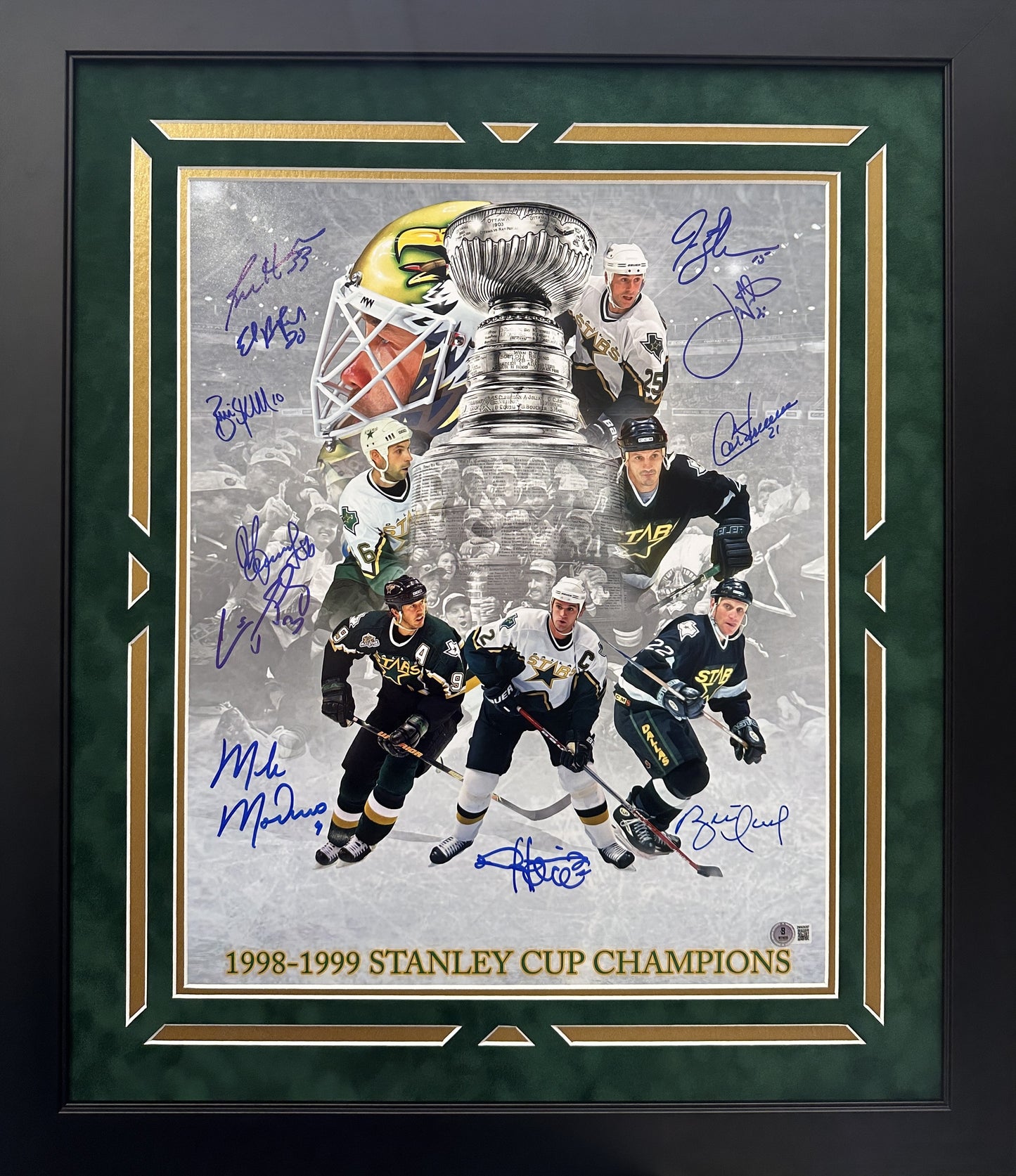 Dallas Stars Team Autographed Hand Signed Custom Framed 16x20 Photo - Beckett COA
