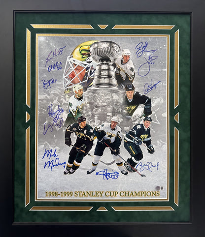 Dallas Stars Team Autographed Hand Signed Custom Framed 16x20 Photo - Beckett COA