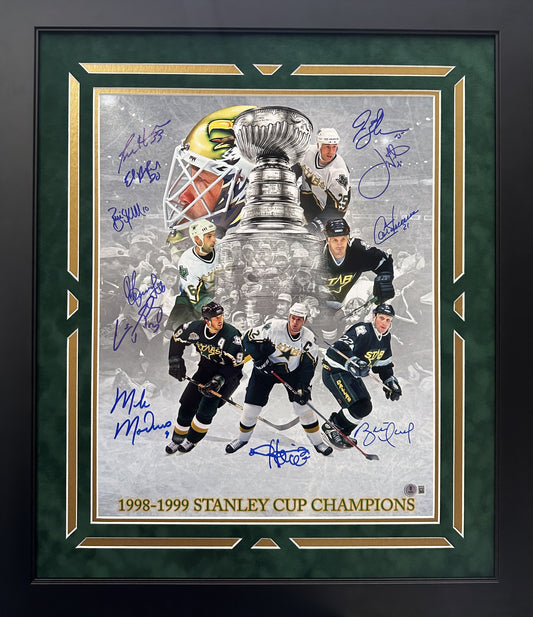 Dallas Stars Team Autographed Hand Signed Custom Framed 16x20 Photo - Beckett COA