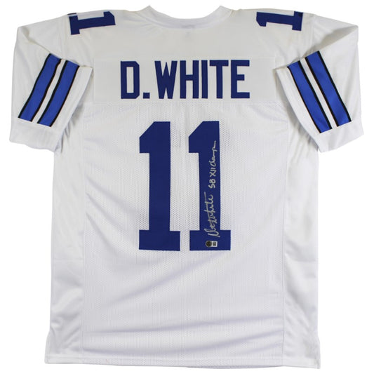 Danny White Autographed Hand Signed Custom Dallas Cowboys Jersey w/ Insc. - Beckett COA