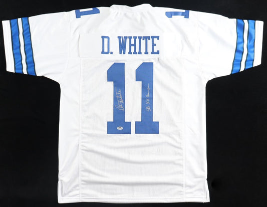 Danny White Autographed Hand Signed Custom Dallas Cowboys Jersey w/ Insc. - PSA COA