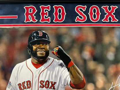 David Ortiz Autographed Hand Signed Custom Framed 16x20 Boston Red Sox Photo W/ Insc. - Fanatics COA