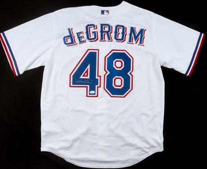 Jacob DeGrom Autographed Hand Signed Custom Texas Rangers Jersey - JSA COA