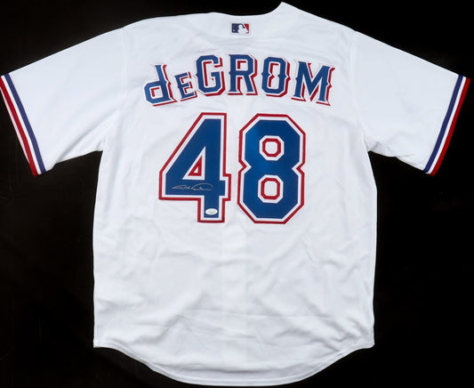 Jacob DeGrom Autographed Hand Signed Custom Texas Rangers Jersey - JSA COA