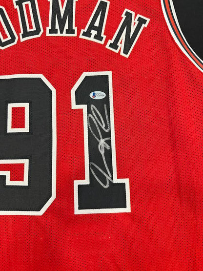 Dennis Rodman Autographed Hand Signed Custom Chicago Bulls Jersey - Beckett COA