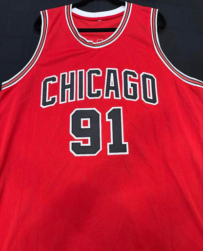 Dennis Rodman Autographed Hand Signed Custom Chicago Bulls Jersey - Beckett COA