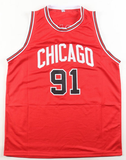 Dennis Rodman Autographed Hand Signed Custom Chicago Bulls Jersey - Beckett COA