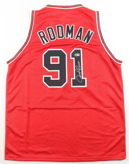 Dennis Rodman Autographed Hand Signed Custom Chicago Bulls Jersey - Beckett COA