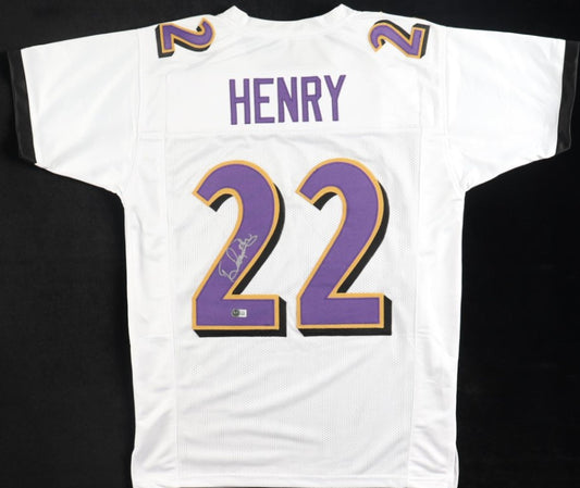Derrick Henry Autographed Hand Signed Custom Baltimore Ravens Jersey - Beckett COA