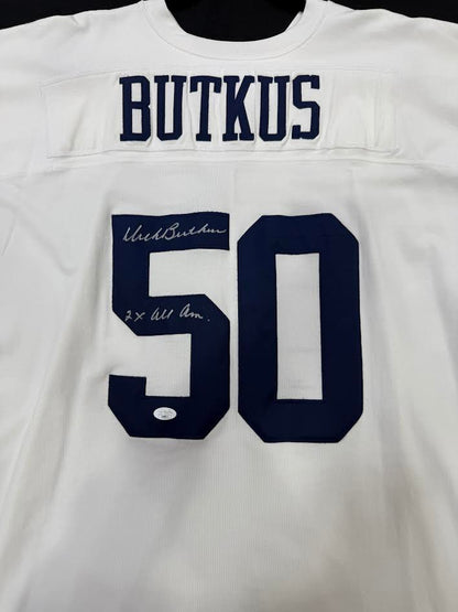 Dick Butkus Autographed Hand Signed Custom Illinois Fighting Illini Jersey W/ Inscription - JSA COA