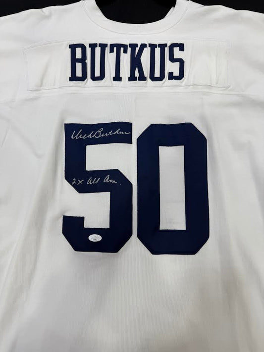 Dick Butkus Autographed Hand Signed Custom Illinois Fighting Illini Jersey W/ Inscription - JSA COA
