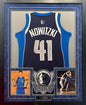 Dirk Nowitzki Autographed Hand Signed Custom Framed Dallas Mavericks Jersey - Beckett COA