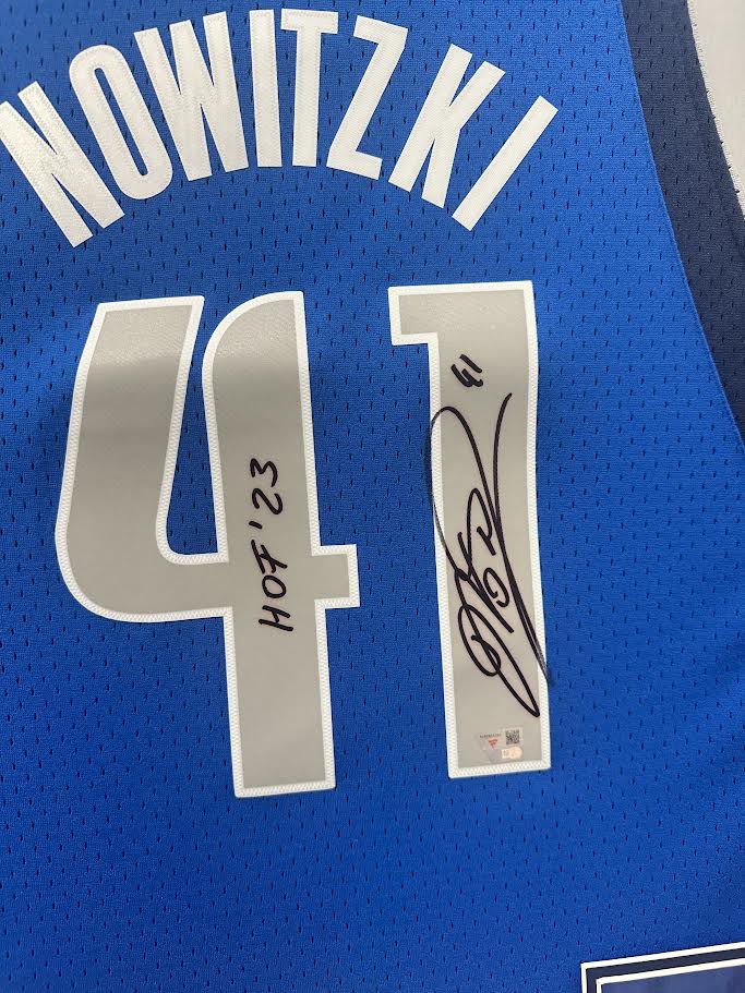 Dirk Nowitzki Autographed Hand Signed Custom Framed Dallas Mavericks Jersey W/ Inscription - Fanatics COA
