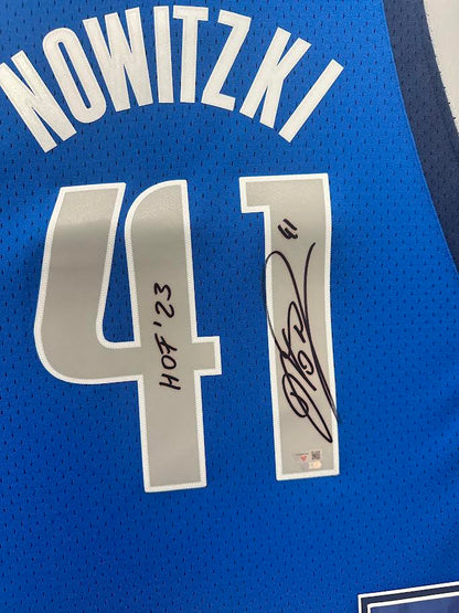 Dirk Nowitzki Autographed Hand Signed Custom Framed Dallas Mavericks Jersey W/ Inscription - Fanatics COA