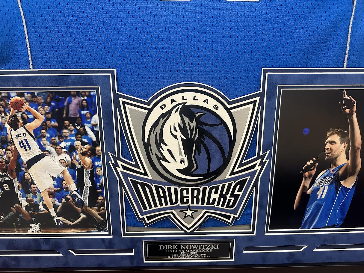 Dirk Nowitzki Autographed Hand Signed Custom Framed Dallas Mavericks Jersey W/ Inscription - Fanatics COA