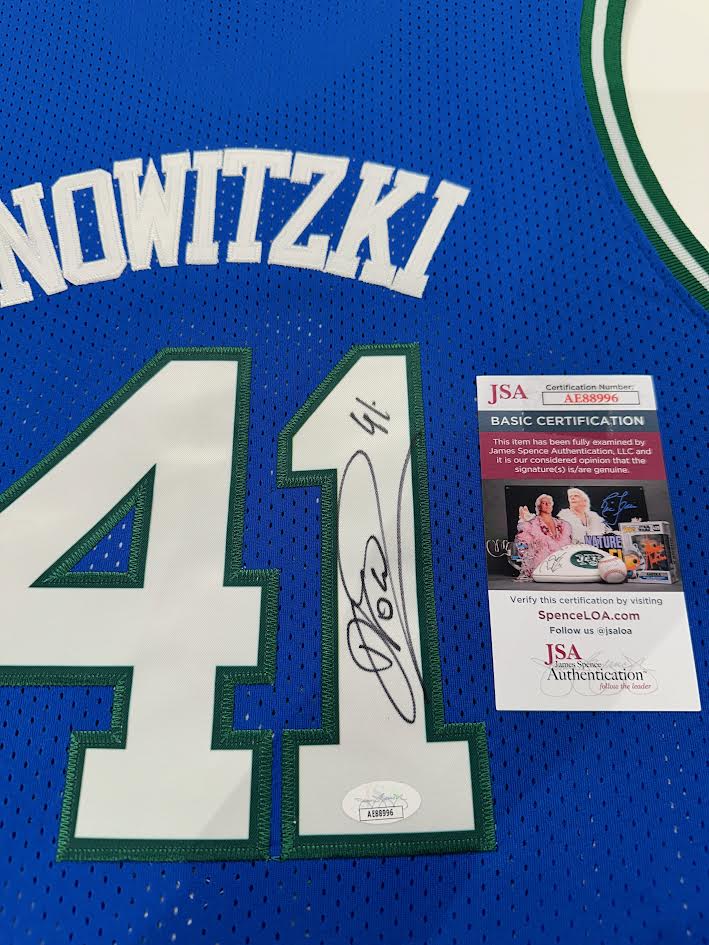 Dirk Nowitzki Autographed Hand Signed Custom Framed Dallas Mavericks Jersey - JSA COA