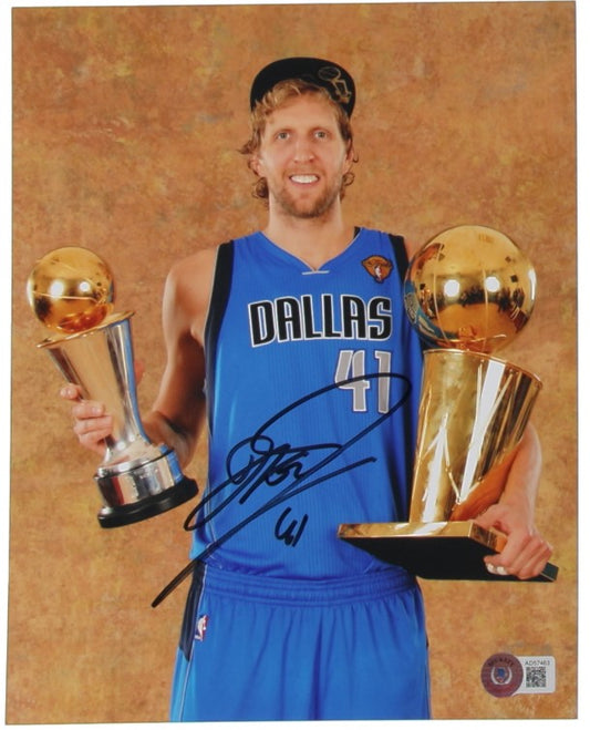 Dirk Nowitzki Autographed Hand Signed 8x10 Dallas Mavericks Photo - Beckett COA