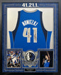 Dirk Nowitzki Autographed Hand Signed Custom Framed Dallas Mavericks Jersey W/ Insc. - Fanatics COA