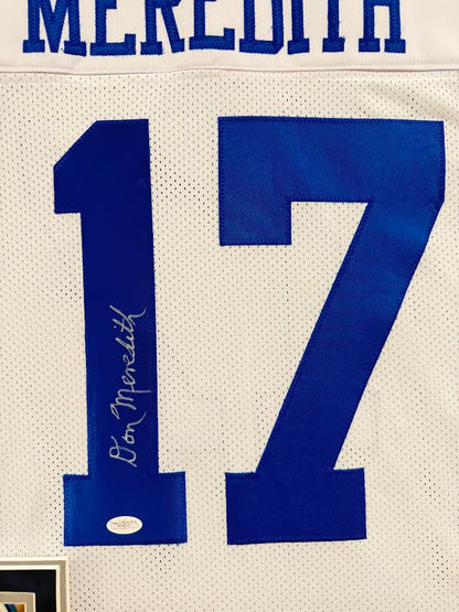Don Meredith Autographed Hand Signed Custom Framed Dallas Cowboys Jersey - JSA COA