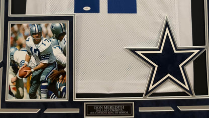 Don Meredith Autographed Hand Signed Custom Framed Dallas Cowboys Jersey - JSA COA