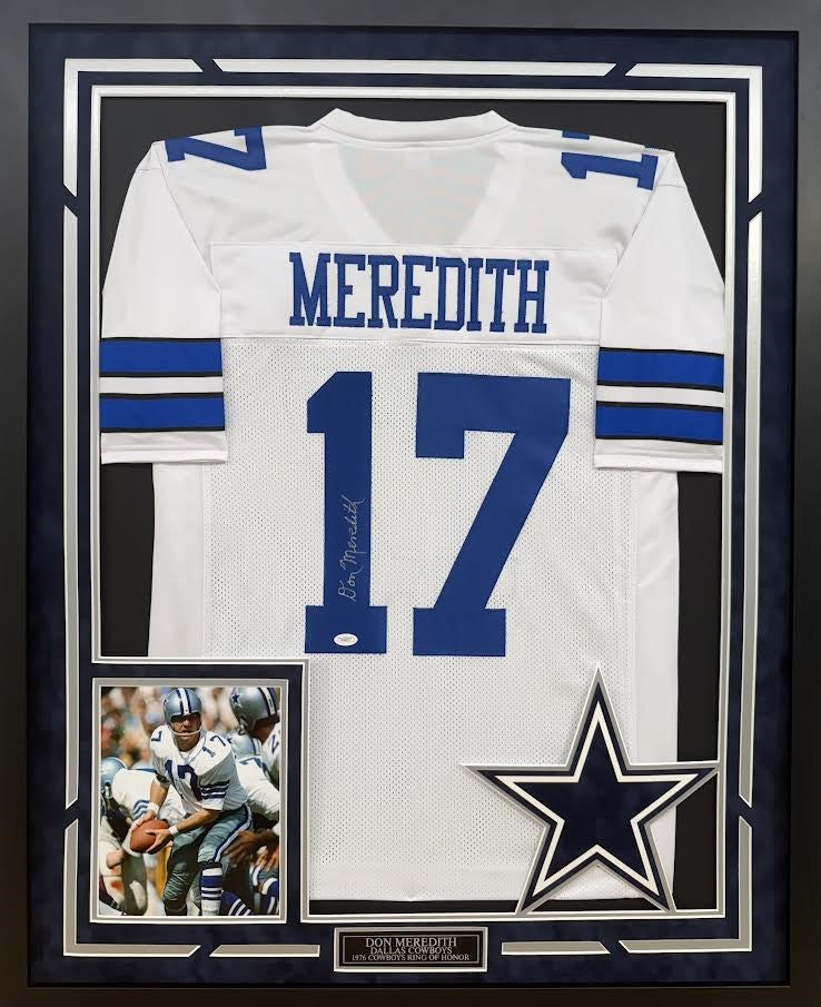 Don Meredith Autographed Hand Signed Custom Framed Dallas Cowboys Jersey - JSA COA