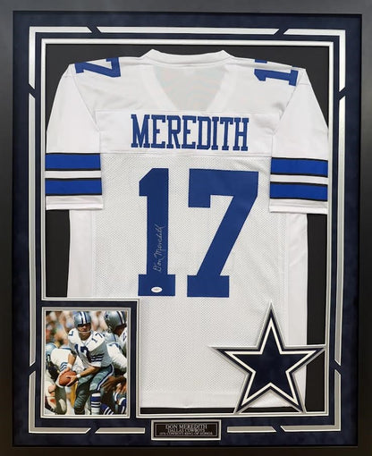 Don Meredith Autographed Hand Signed Custom Framed Dallas Cowboys Jersey - JSA COA