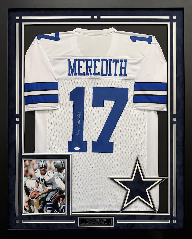 Don Meredith Autographed Hand Signed Custom Framed Dallas Cowboys Jersey - JSA COA