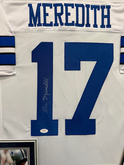 Don Meredith Autographed Hand Signed Custom Framed Dallas Cowboys Jersey - JSA COA