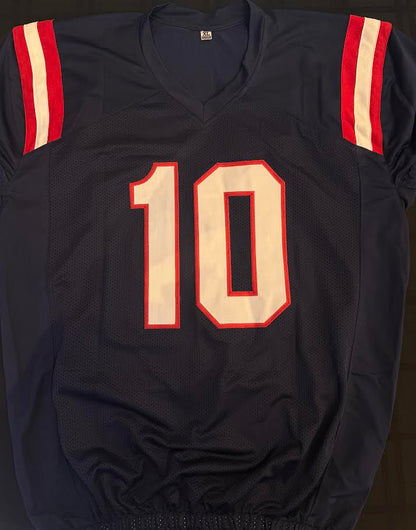 Drake Maye Autographed Hand Signed Custom New England Patriots Jersey - Beckett COA