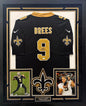 Drew Brees Autographed Hand Signed Custom Framed New Orleans Saints Jersey - JSA COA