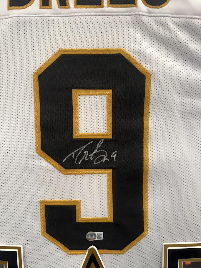 Drew Brees Autographed Hand Signed Custom Framed New Orleans Saints Jersey - Beckett COA