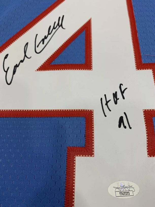 Earl Campbell Autographed Hand Signed Custom Houston Oilers Jersey W/ “HOF91” Inscription - JSA COA