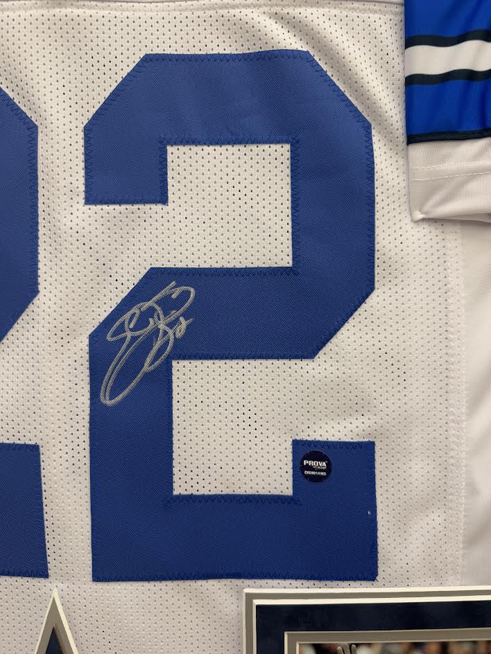 Emmitt Smith Autographed Hand Signed Custom Framed Dallas Cowboys Jersey - Prova COA