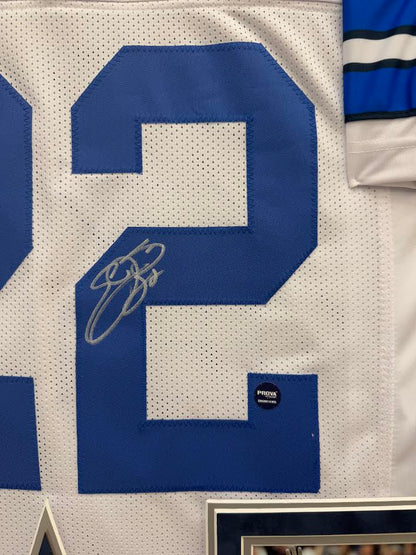 Emmitt Smith Autographed Hand Signed Custom Framed Dallas Cowboys Jersey - Prova COA