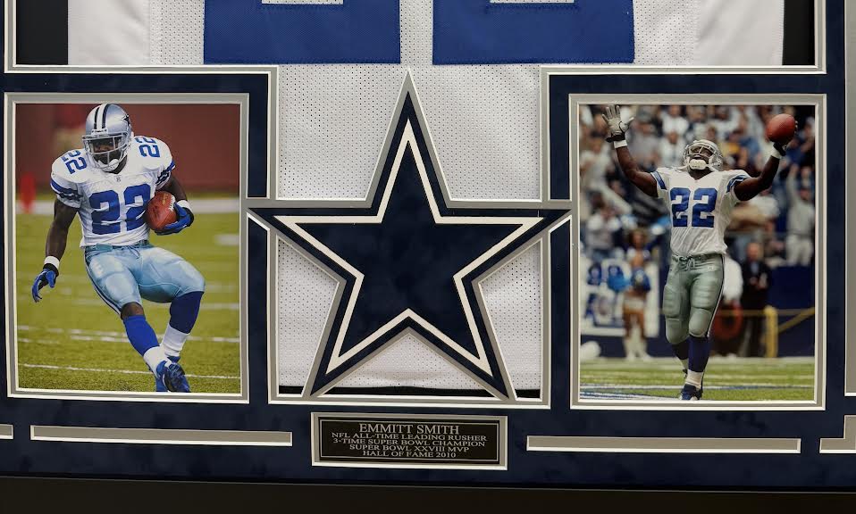 Emmitt Smith Autographed Hand Signed Custom Framed Dallas Cowboys Jersey - Prova COA