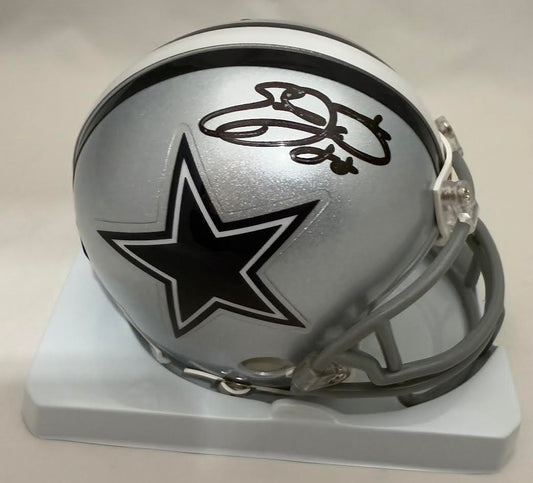 Emmitt Smith Autographed Hand Signed Dallas Cowboys Mini Helmet - Player Holo