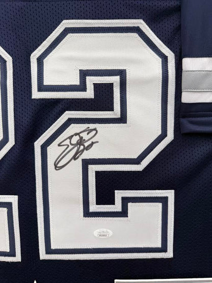 Emmitt Smith Autographed Hand Signed Custom Framed Dallas Cowboys Jersey - JSA COA