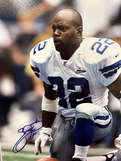 Emmitt Smith Autographed Hand Signed Custom Framed 16x20 Dallas Cowboys Photo W/ Texas Stadium Turf - Emmitt Smith Holo